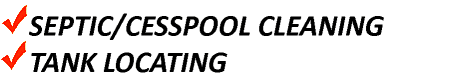 Septic Cleaning, Cesspool Cleaning, Pipeline Jetting, Camera Inspections, Tank Locating